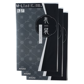 [アツギ] ストッキング 礼装 ストッキング 〈3足組〉 FP3500 レディース ブラック L-LL