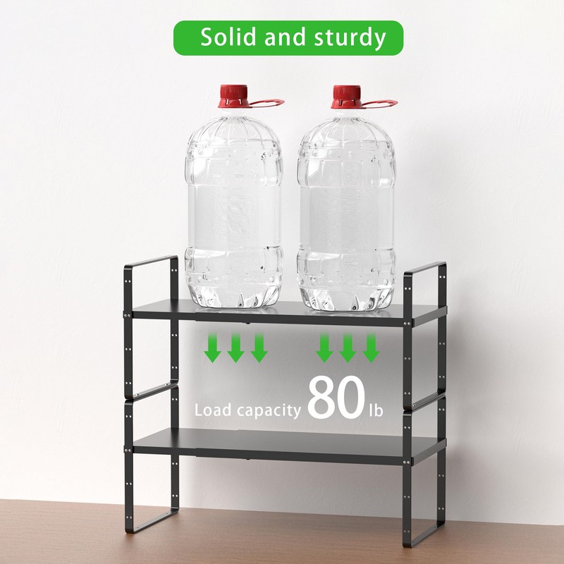 SOFRON Expandable Cabinet Storage Shelf, Stackable Organizer Rack for Kitchen