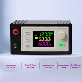 Adjustable Voltage Regulator, 6.0-30V to 0-36V 6A 120W Power Supply DC Bucks Boost Converter, LCD Digital Display Constant Current Volt Step Up Down Module for Solar Panel, RV