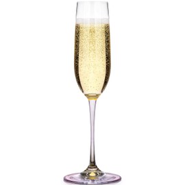 Set of 4 Elegant Champagne Flutes | Designed and Made in Europe | Sheer Rim | 7 Fl. Oz. | 100% Lead-Free Crystalline | Clear Sparkling Champagne Glasses | Perfect for Special Occasions | Gift Idea