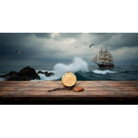 Go Confidently Quote Engraved Twist Open Brass Pocket Compass with Leather Case, Directional Magnetic Navigation Compass, Nautical Compass, Gift Compass