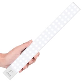 60 LED Closet Lights Battery Powered, BLS Super Bright Under Cabinet Lighting, Motion Sensor Light, Wireless, 2400mah Rechargeable Operated, 120 Days Run Time, 6000k Clean White-13 Inches