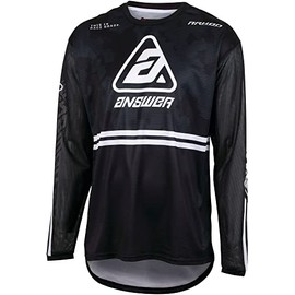 Answer Racing 447390 Men's A23 Arkon Trials Jersey: Black/White/Grey, L