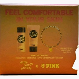 Victoria's Secret PINK Coconut Lotion, Scrub,bracelet set by Victoria's Secret New