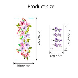 25 Sheets Waterproof Temporary Tattoo, 12 Sheets Watercolor Floral Tattoo Stickers, 13 Sheets Tiny Fake Flower Tattoo Designs for Women and Girls