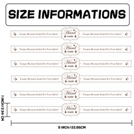 Food Retail Package Seal Stickers 9x1 Inch Safe Secure Tamper Evident Lids Proof Labels 200 Pcs for Freshness Labels for Handmade Crafted Baking (White)