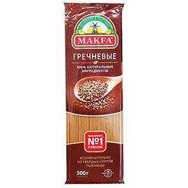 Makfa Spaghetti from Buckwheat - Grechka (16 Ounce / 450 Gram) Imported from Russia