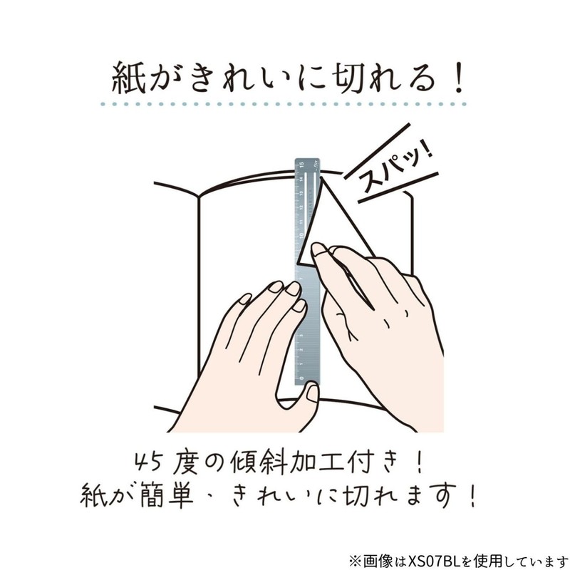 Kutsuwa XS07BL Hassalurah Ruler 5.9 inches (15 cm), Blue Gray