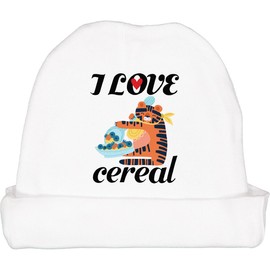 inktastic Cereal Lover Cute I Love Cereal Baby Beanie Hat Large White 401aa