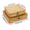 Hipiwe Set of 2 Flat Woven Wicker Storage Bins with