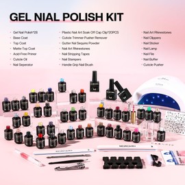 Morovan Gel Nail Polish Set: All in One Gel Nail Polish Kit with UV Light Quick Cure Gel Polish Kit Popular Gel Nail Kit DIY at Home, Nail Manicure Tools