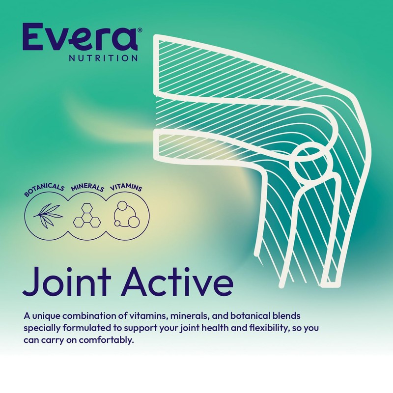 Evera Nutrition Joint Active, 60 Capsules | Supports Bone Health,