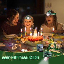 EverBrite Dragon Kids Headlamp, LED Head Lamp with RGB Lights, Fun Outdoor Head Flashlight Toy for Boys Girls, Camping, Birthday, Christmas, Batteries Included