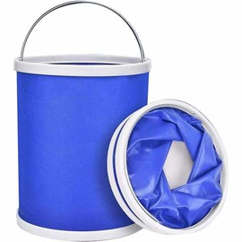 Collapsible Bucket with Storage Case,13L Durable Pop Up Water Bucket for Car Washing, Camping Fishing, Boating or Other Outdoor Activities, Foldable Bucket (Blue)