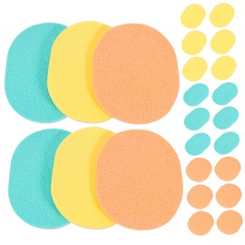 Housoutil 50pcs Cleaning Sponge Soft Facial Sponge Makeup Tools for and Skin Care Random Colors Safe Smooth Texture for Deep Cleansing and Brightening Skin Tone
