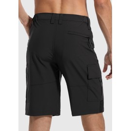 Cycorld Shorts de Ciclismo Hombre: Acolchados, Holgados, con Forro Extraíble y Bolsillos con Cremallera(Negro, G)