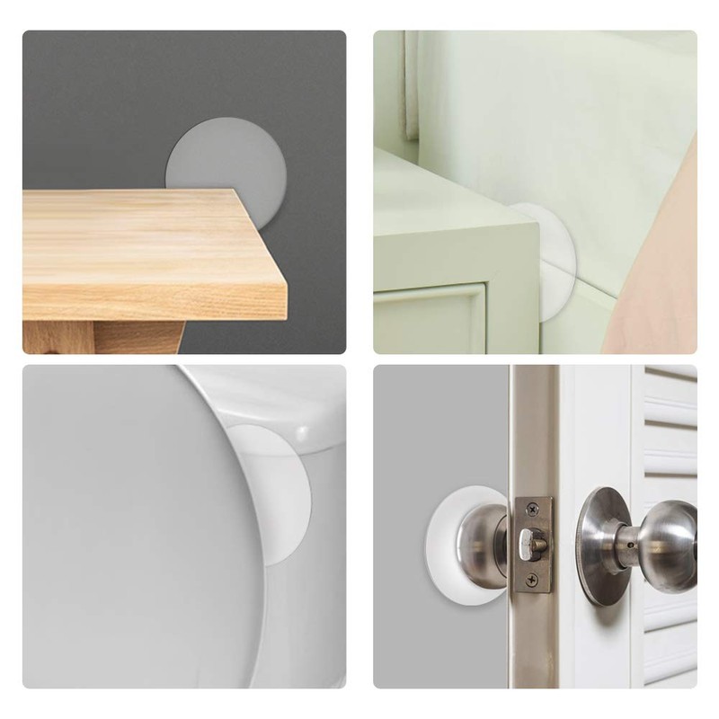 Door Knob Wall Shield, Transparent Round Soft Rubber Wall Protector