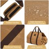 Firewood Carrier Bag, Khaki Color, Water-Resistant, 40" L x 19"