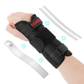 TOVIKI Wrist Bandage - Wrist Support with Metal & ABS Support Strips, Right Hand, Adjustable Day/Night Wrist Brace for Men Women, Arthritis, Tendonitis, Sports Protection (Right Hand)