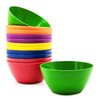 Plastic Bowls set of 24 - Unbreakable and Reusable 6-inch Plastic Cereal/Soup/Salad Bowls Multicolor, Microwave/Dishwasher Safe, BPA Free