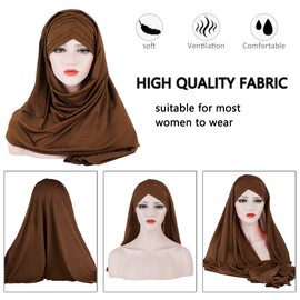 YOFASEN Slouchy Muslim Hat - Women Islamic Scarves Beautiful Hijab Beanie Hats Scarf Headscarf, coffee