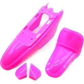 Replacement Aftermarket Pink Plastic Fender Fairings Kit for Dirtbikes Compatible with PW50 PW 50 PY50 Peewee 50 and their Clones.