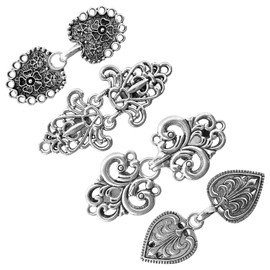 SYLVASS 4Pcs Non-Slip Sweater Clips for Cardigans, Women's Vintage Silver Clothing Holder, Anti Slip Clips