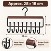 16-Hook Strap Clothes Hanger - Brown Two-Row Organizer for Bras,