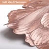 fanquare 3D Rose Gold Flower Placemats Set of 6, 15"