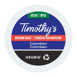 Timothy's World Coffee Decaf Colombian K-Cup Coffee, 24 Count (Pack of 2) (Packaging may vary)