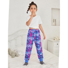 Jxstar - Pijama de forro polar de felpa para niñas, suave, cálido, para invierno, otoño, Sirena 798, 8-9 Años