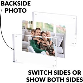 Frame 2x3,2 Pack Frame 6x8 Magnetic Thickness 10+10MM Clear Picture Frame, 2 by 3 Picture Frames Acrylic Magnetic Photo Frame Self Standing Double Sided Frame Gift Ideal,Picture Frame