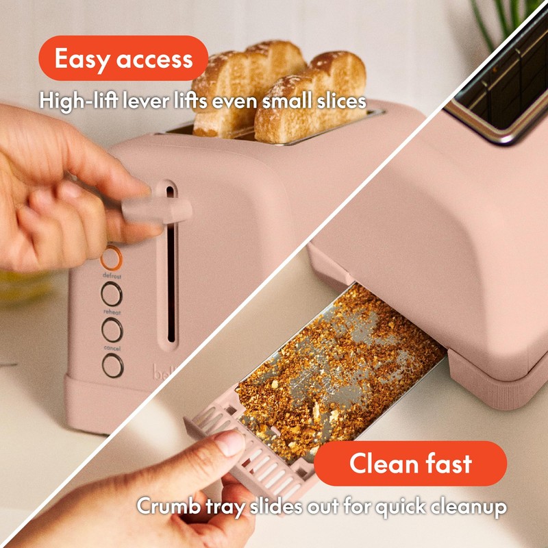 bella 2 Slice Toaster, 6 Setting Shade Control w Reheat,