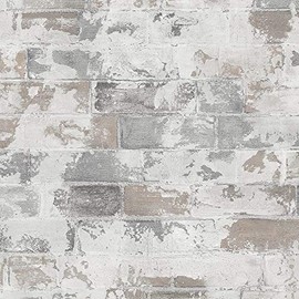 Norwall G67989 Brick Wallpaper, Grey, Beige, Clay