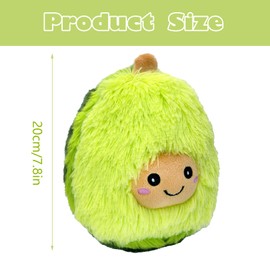 Avocado Cuddly Toy, Avocado Plush Toy, 20 cm Avocado Cushion, Kawaii Plush, Avocado Plush, Cute Avocado Stuffed Toy, Plush Dolls Toy, Cute Plushies, for Sofa Back Cushion, Home Decoration