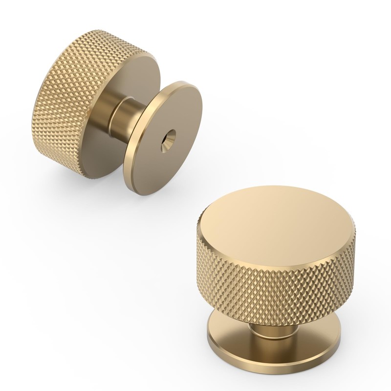Amerdeco 4 Pack Gold Cabinet Knobs Single Hole Cabinet Pulls