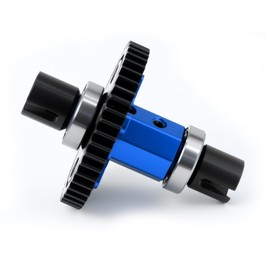 BENMAZ Metal 46T Spur Gear Assembled Center Diff Straight Shaft for Traxxas 1/8 Sledge 4WD Upgrade Parts (Blue)
