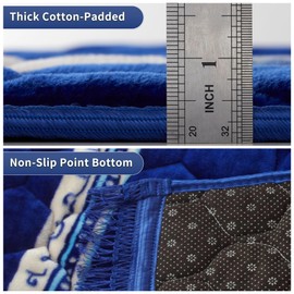 YAZEIN Muslim Prayer Rug with Tasbih Prayer Beads, Soft Large Prayer Matt Islam, Padded Islamic Prayer Mat Thick for Men and Women, Janamaz, Sajadah (31.5" x 47.2", Royal Blue)