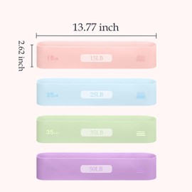 Linsaner 1 Pack Silicone Resistance Bands for Working Out，Exercise Bands for Woman and Man, Workout Equipment for Yoga and Pilates, Anti-Slip, for Strength Training-Pink-15LB