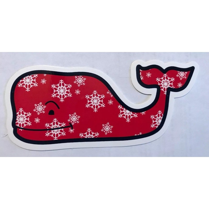 NEW Vineyard Vines Snowflake Christmas Winter Red White Whale Sticker
