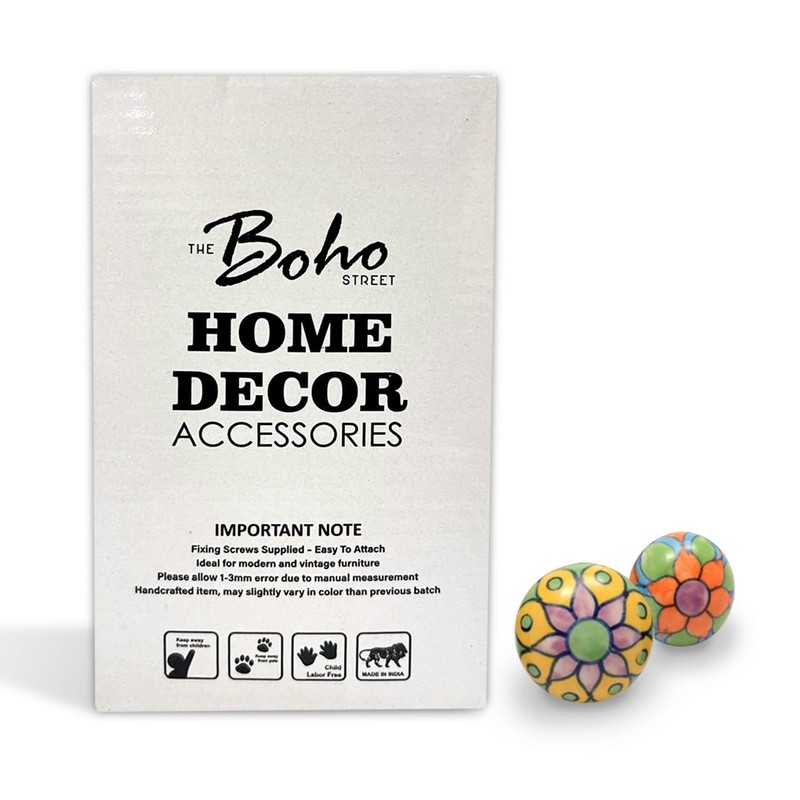 The Boho Street Premium Quality Ceramic Door Handles, Assorted Ceramic