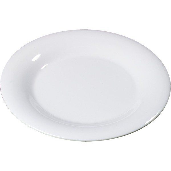 Carlisle FoodService Products 3302402 Sierrus Wide Rim Melamine Dinner Plates, 12", White (Pack of 12)
