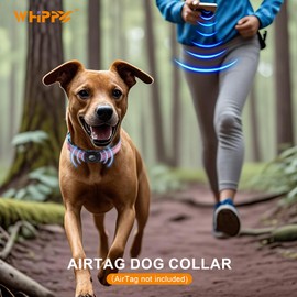 Airtag Dog Collar with Martingale Design, IP68 Waterproof Air Tag Collar Holder, Adjustable Reflective Soft Padded Nylon Dog Collar for Large Medium Small Dogs