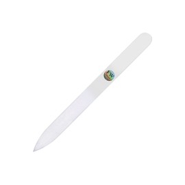 Fulgent World Colored Collection Glass Nail File in PVC cover - Made in Czech Republic (White)