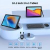 Jeazans 10.1" Android 14 Octa-Core Tablet 12GB+64GB With Keyboard/Mouse Touchscreen
