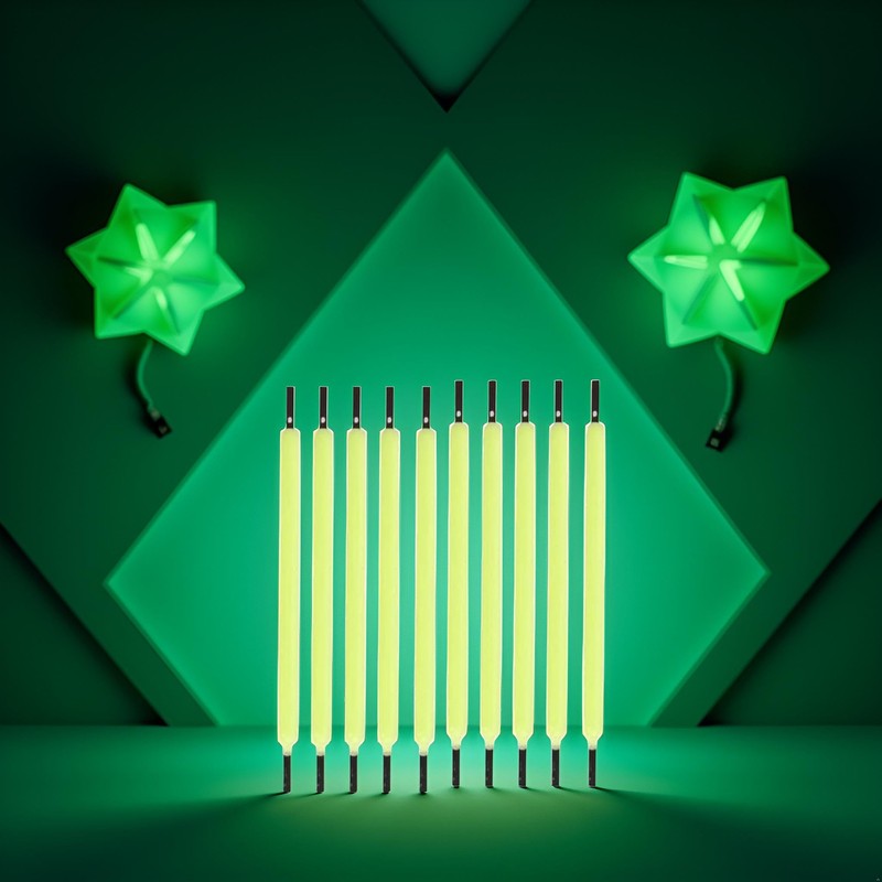 Junfamilee 10Pcs Green Edison Bulb LED Filament Lamp Parts DC3V