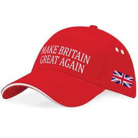 Purple Print House Union Jack Baseball Cap Make Britain Great Again Britain English Pride Unisex Men Women Hat, One Size, Navy/White