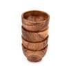 EDHAS Bowl Sets Acacia Round Bowl for Condiments, Dip Sauce,