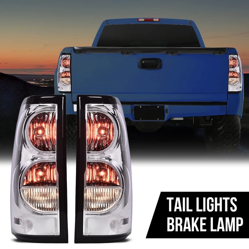 ALLGOOD Tail Lights Assembly w/Bulbs, Compatible with Chevy Silverado Pickup