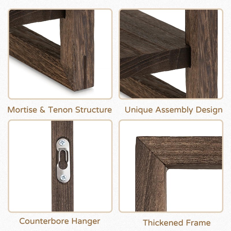 Walasis Wood Rustic Floating Shelves: 4-Piece Wall Shelf for Farmhouse